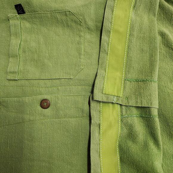 AS Ramie Blend Shacket Women’s SZ  Large Kelly Green Button Up Pointed Collar - Picture 12 of 16